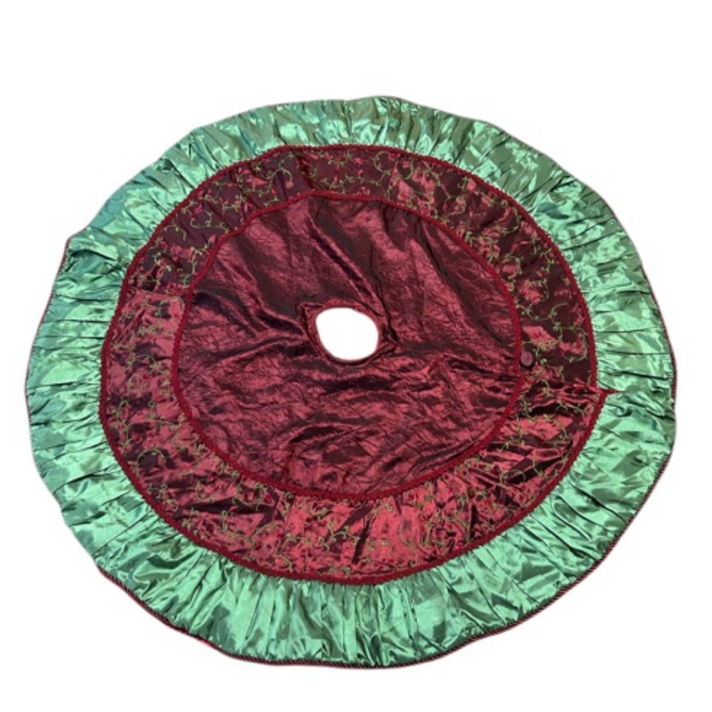 Stratford Home Christamas Tree Skirt Holiday Embroidered 52”